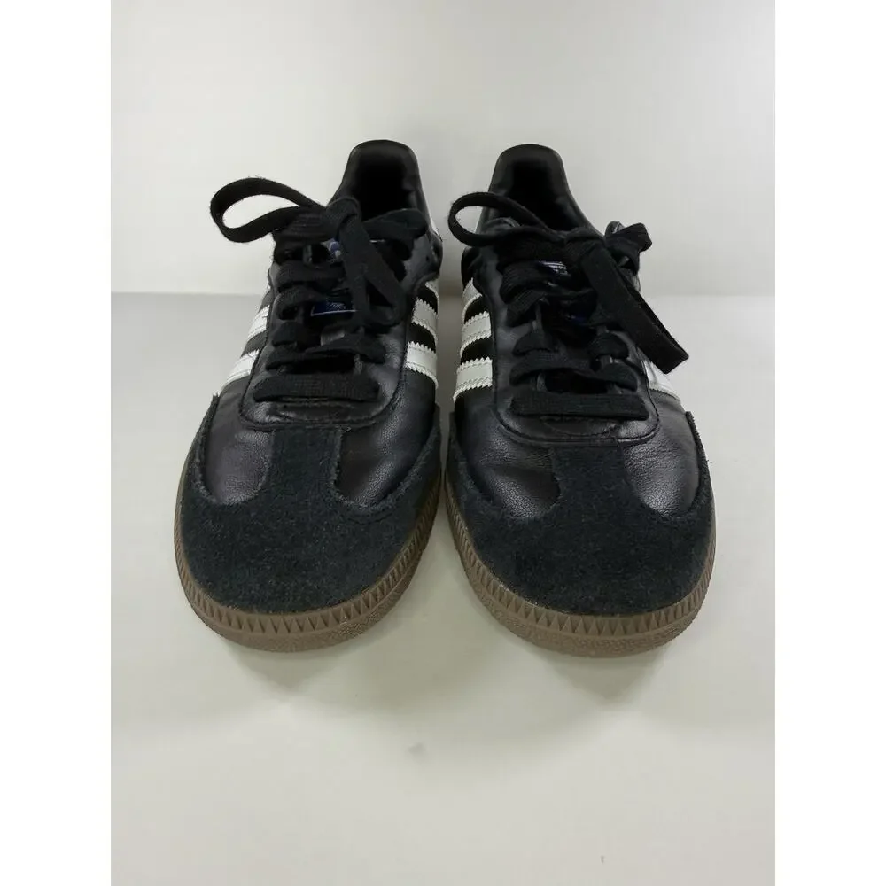 adidas Samba Black/White Low Top Lace-Up Sneakers Rubber Outsole Striped